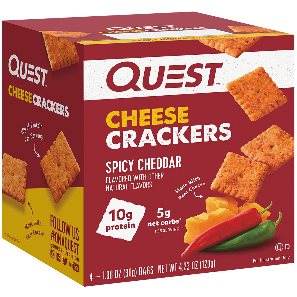 QUEST - CRAQUELINS PROTÉINÉS AU FROMAGE (BOÎTE DE 4) - HULKMEAL