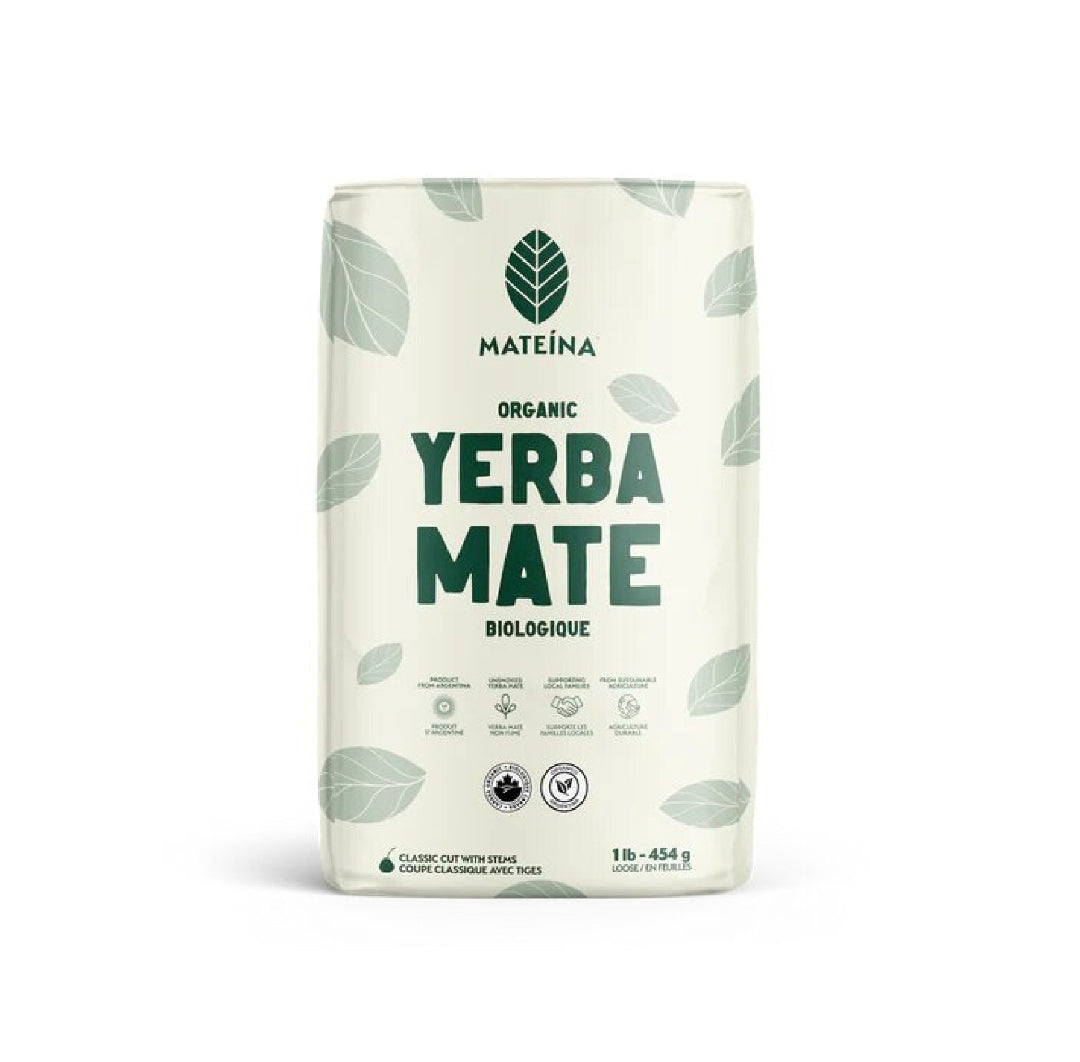 Yerba Mate bag with bold green logo