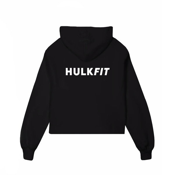 HULKFIT - BLACK CROPPED HOODIE