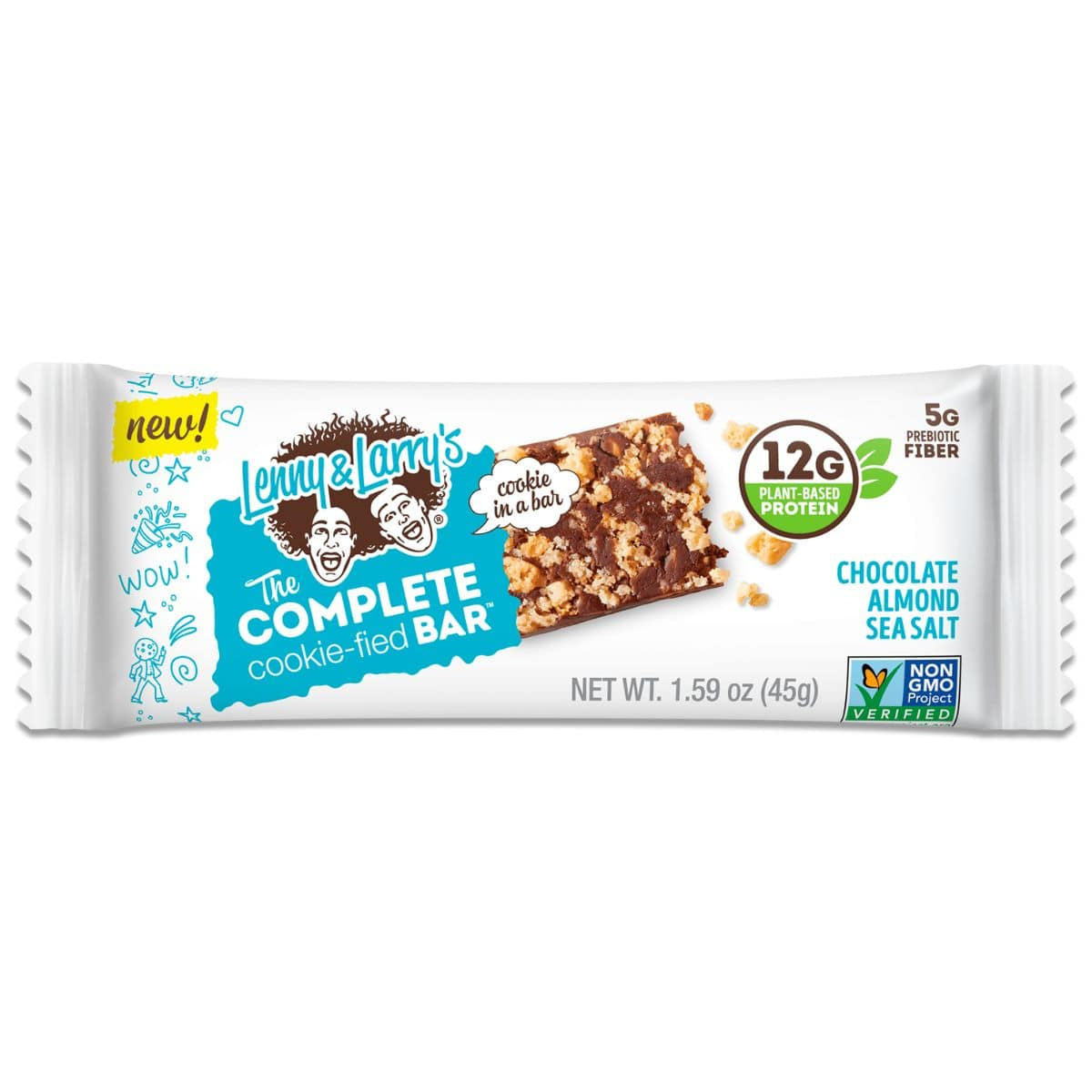 Lenny &amp; Larry's Complete Protein Bar, Cookies, Chocolate, Almond, Sea Salt (45G)